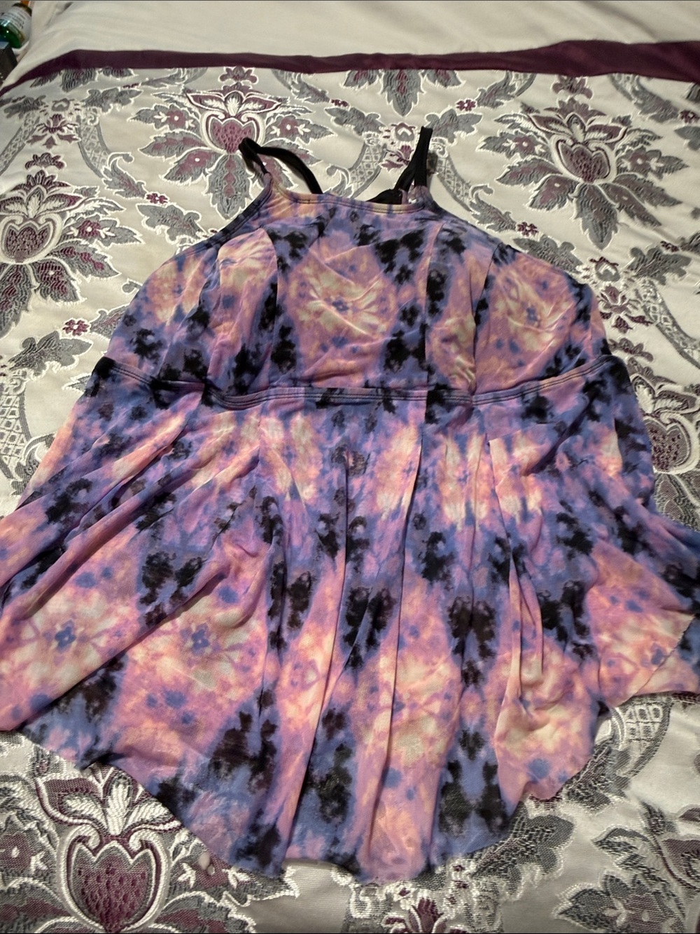 Ava & Viv Purple and Black Tie-Dye Camisole